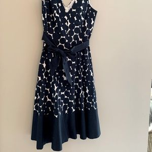 Navy Polka Dot Nine West Dress - Size 4